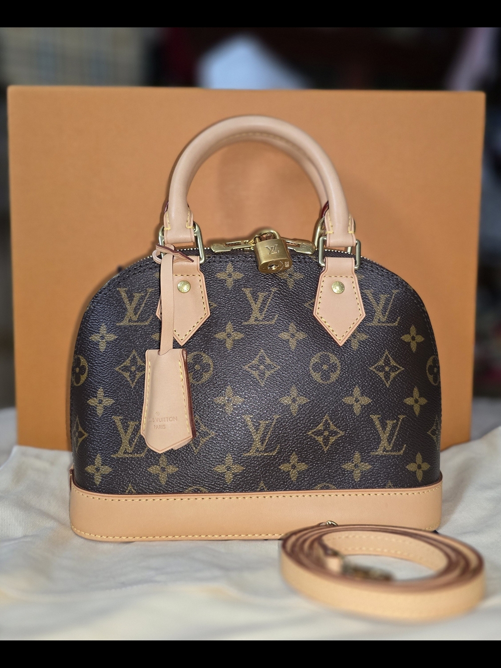 Louis Vuitton Brown Monogram Alma BB with Natural Vachetta Trim
